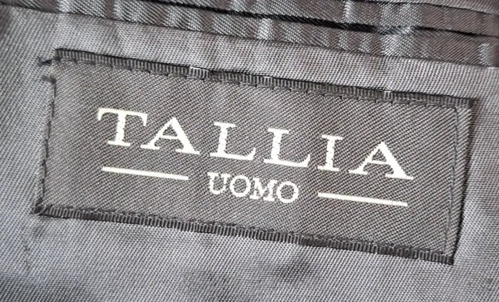 Tallia Uomo Suit Mens 52L 2 Piece 48 Waist Charcoal Super 100s Wool Made USA